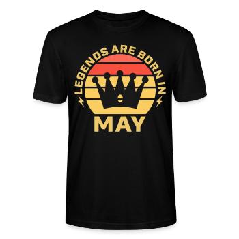 Les légendes naissent au mois de l’anniversaire du mois de mai - T-shirt bio CRAFTER Stanley Stella Unisexe - noir - Devant - Alina (178cm) & Michal (187cm)