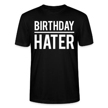 Birthday hater je déteste mon anniversaire - T-shirt bio CRAFTER Stanley Stella Unisexe - noir - Devant - Alina (178cm) & Michal (187cm)