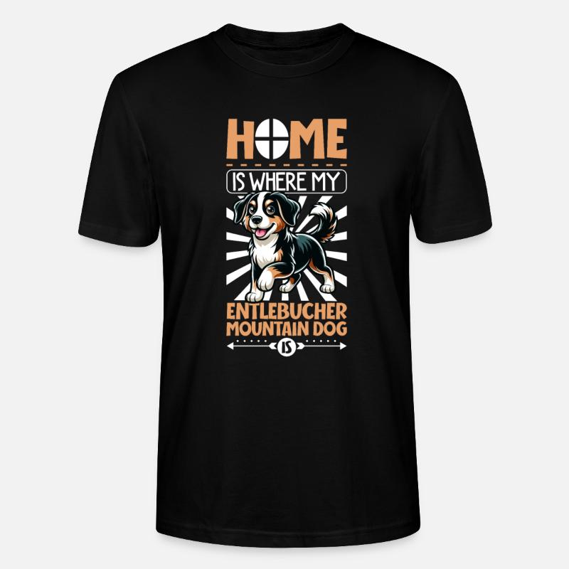 Zuhause - Entlebucher Sennenhund - Stanley/Stella Unisex Bio-T-Shirt CRAFTER - Schwarz