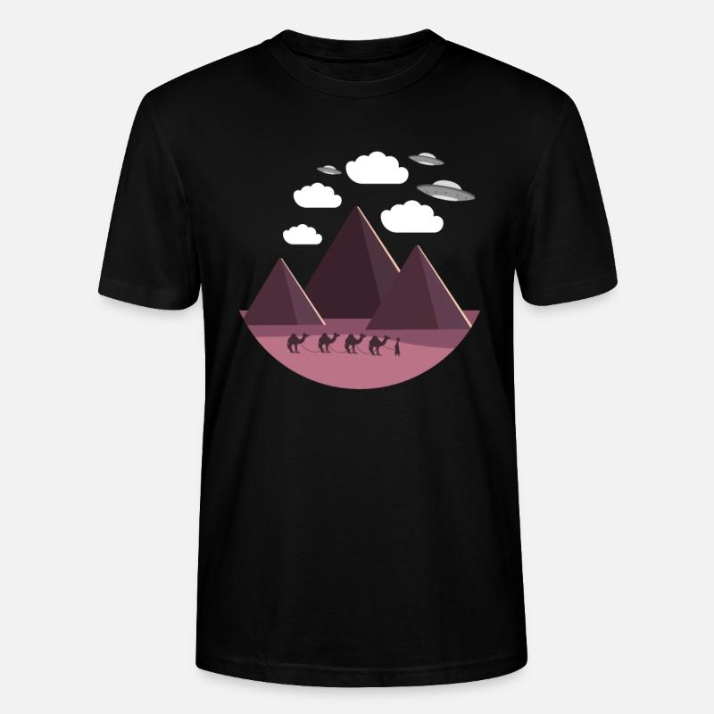 Flying Saucer Egypt Pyramids - Stanley/Stella CRAFTER Unisex Organic T-Shirt - black