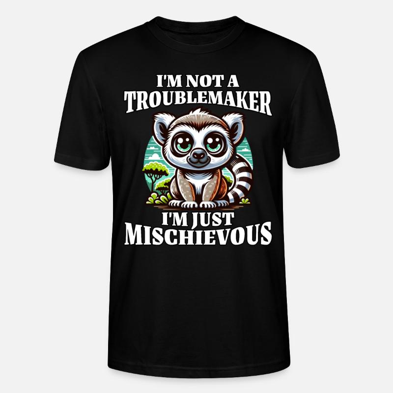 Lemur Spruch - Stanley/Stella Unisex Bio-T-Shirt CRAFTER - Schwarz