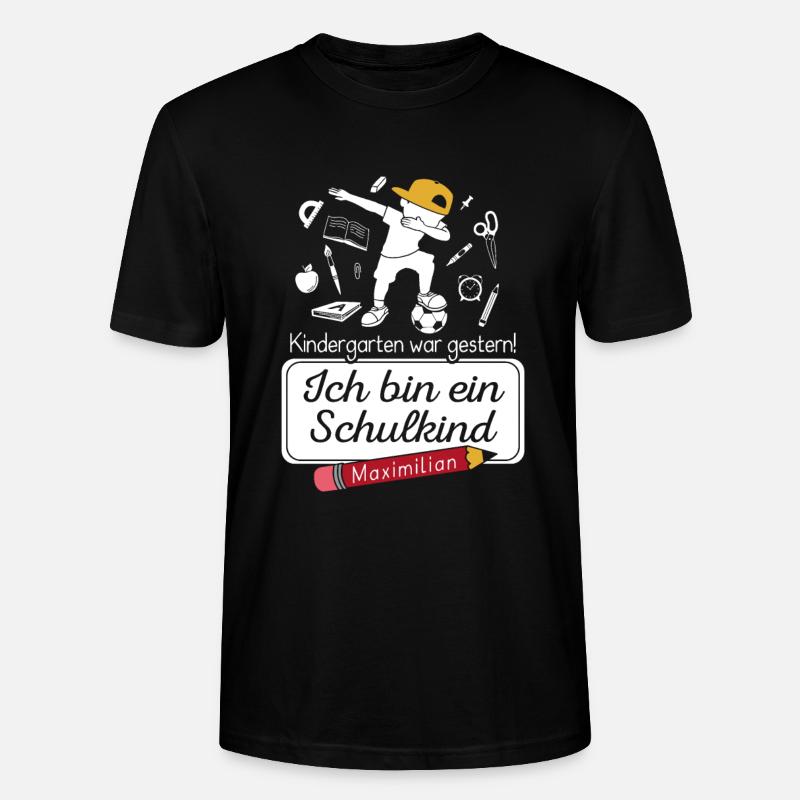 Ich bin ein Schulkind Maximilian - Stanley/Stella Unisex Bio-T-Shirt CRAFTER - Schwarz