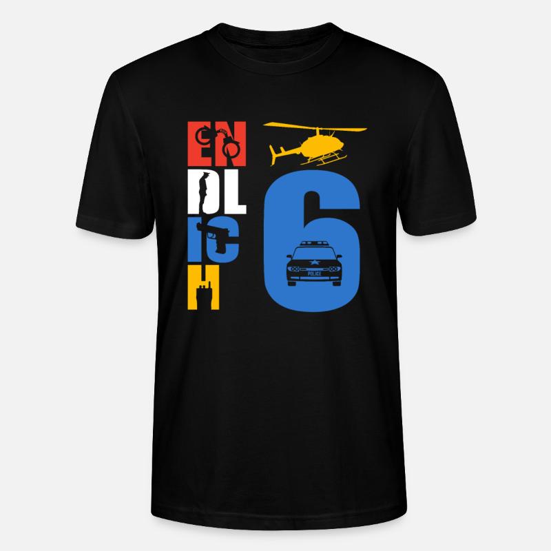 Endlich 6 Polizei - Stanley/Stella Unisex Bio-T-Shirt CRAFTER - Schwarz