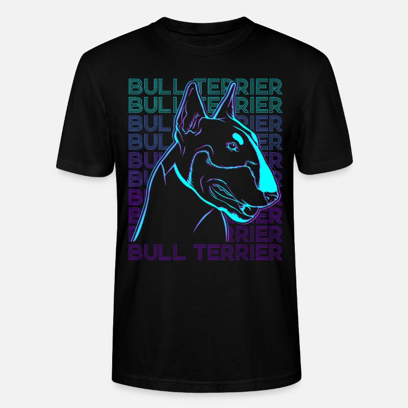 Bullterrier Hund Retro - Stanley/Stella Unisex Bio-T-Shirt CRAFTER - Schwarz