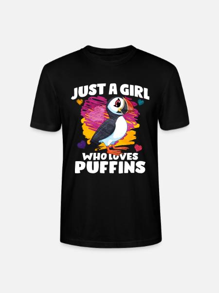 Puffin Bird Gift - Stanley/Stella CRAFTER Unisex Organic T-Shirt - black