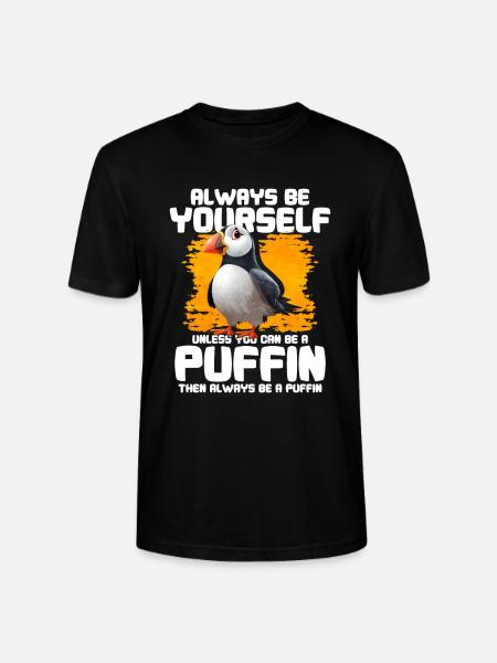 Puffin Bird Gift - Stanley/Stella CRAFTER Unisex Organic T-Shirt - black