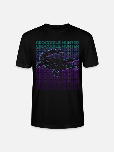 Crocodile Hunter Crocodile Hunting Retro - Stanley/Stella CRAFTER Unisex Organic T-Shirt - black