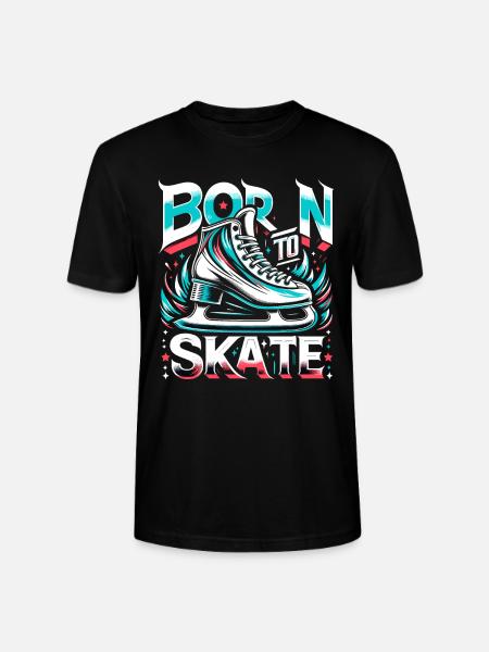 Ice Skating Ice Skaters - Stanley/Stella CRAFTER Unisex Organic T-Shirt - black