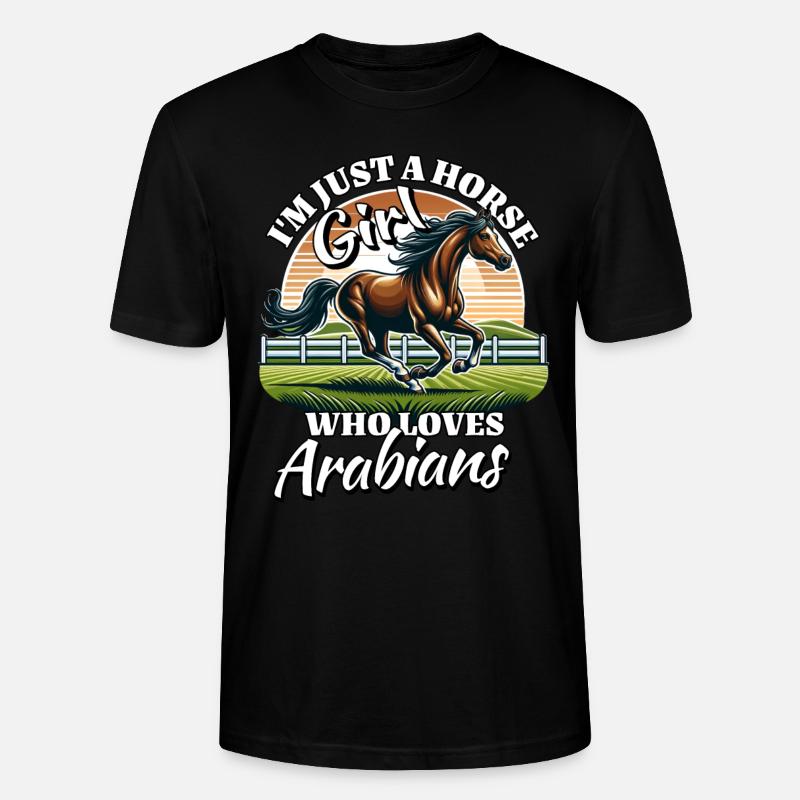 Araber Pferde Mädchen - Stanley/Stella Unisex Bio-T-Shirt CRAFTER - Schwarz