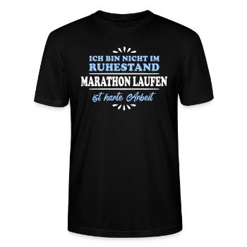Ruhestand Rentner Pensioner Marathon - Stanley/Stella Unisex Bio-T-Shirt CRAFTER - Schwarz - Vorne - Alina (178cm) & Michal (187cm)