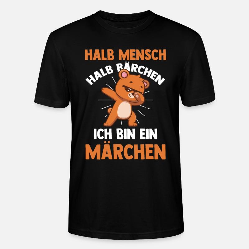 Halb Mensch Halb Bärchen - Stanley/Stella Unisex Bio-T-Shirt CRAFTER - Schwarz