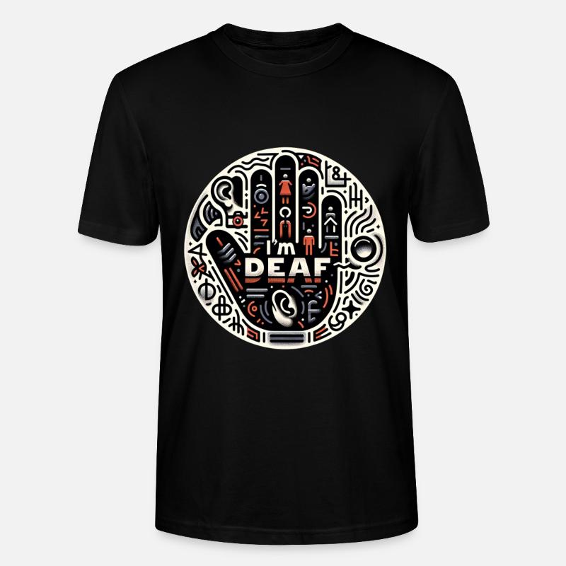 I'm Deaf 42 - Stanley/Stella Unisex Bio-T-Shirt CRAFTER - Schwarz