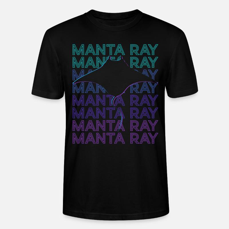 Manta Rochen Stachelrochen Retro - Stanley/Stella Unisex Bio-T-Shirt CRAFTER - Schwarz