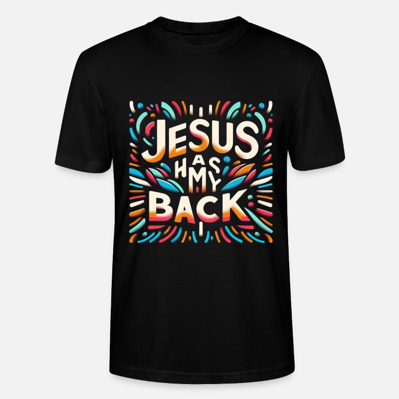 Jesus Has My Back 29 - Stanley/Stella Unisex Bio-T-Shirt CRAFTER - Schwarz