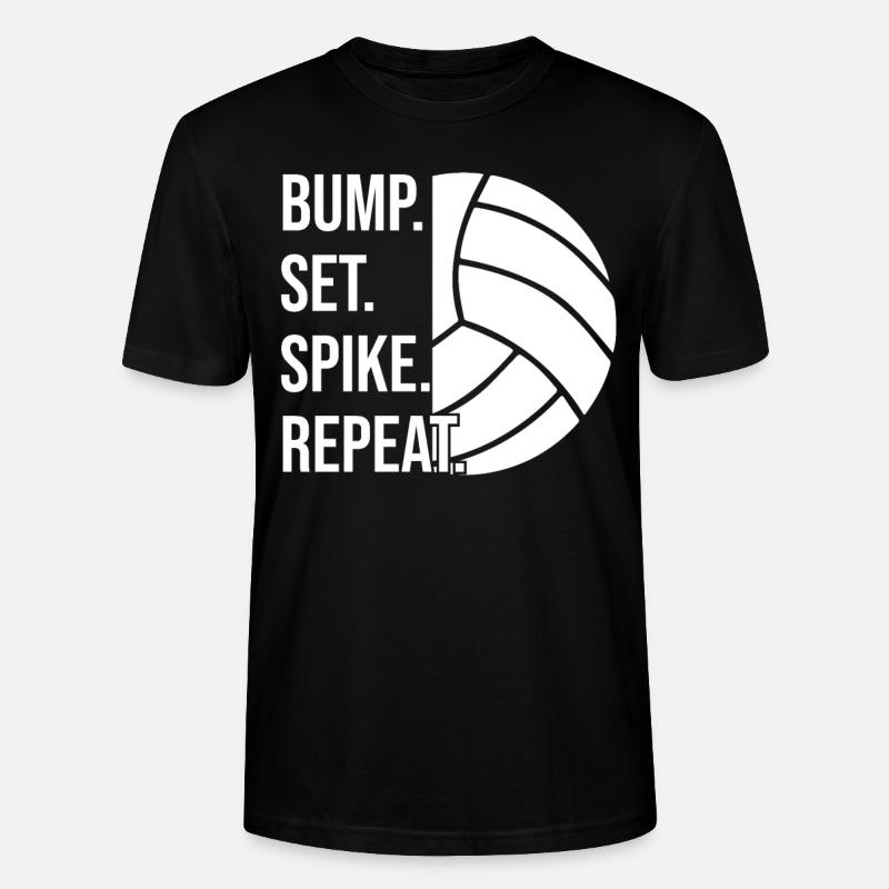 Bump Set Spike Repeat Volleyball - Stanley/Stella Unisex Bio-T-Shirt CRAFTER - Schwarz