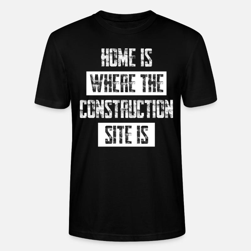 Construction Site Construction Worker - Stanley/Stella CRAFTER Unisex Organic T-Shirt - black