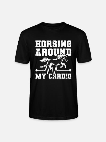 Horse Equestrian Ekg - Stanley/Stella CRAFTER Unisex Organic T-Shirt - black