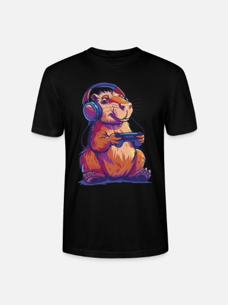 Capybara Video Game - Stanley/Stella CRAFTER Unisex Organic T-Shirt - black