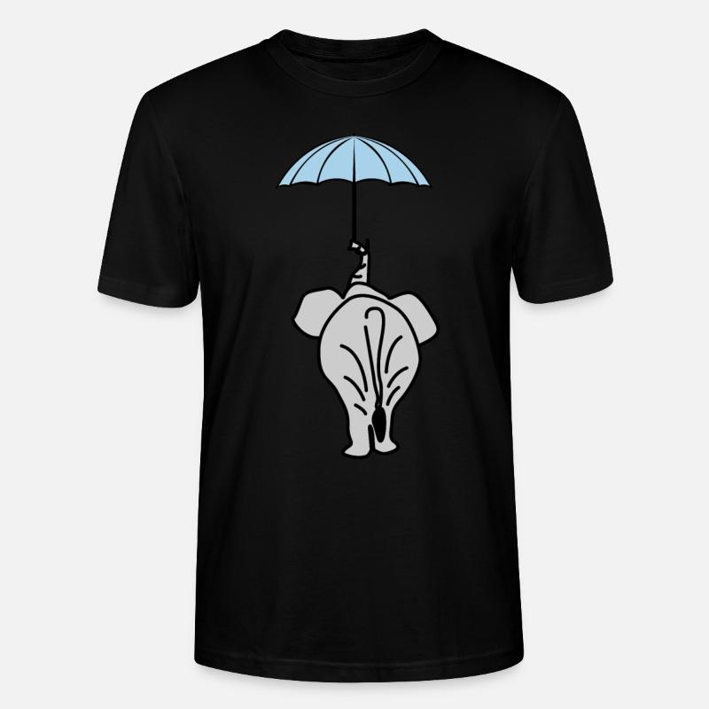 Eléphant avec parapluie Eléphants - T-shirt bio CRAFTER Stanley Stella Unisexe - noir