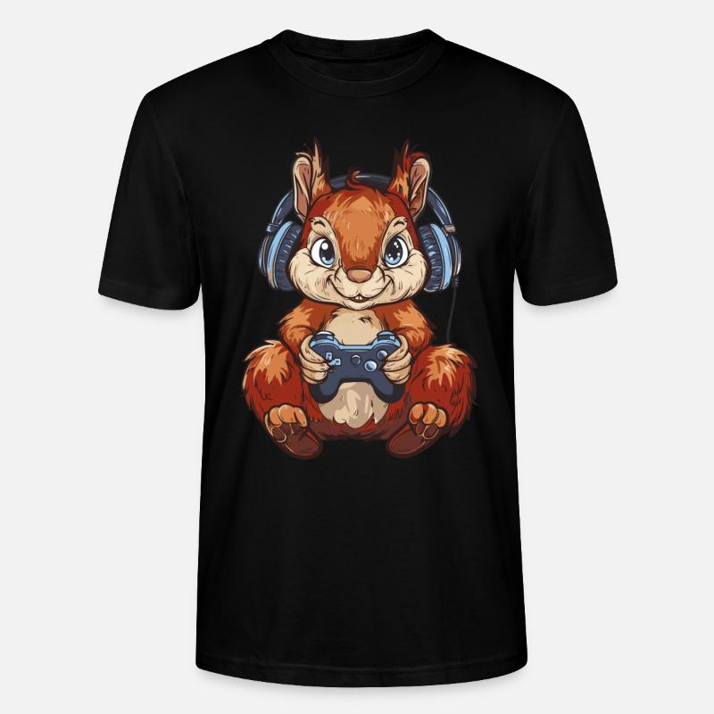 Eichhörnchen Videospiel - Stanley/Stella Unisex Bio-T-Shirt CRAFTER - Schwarz