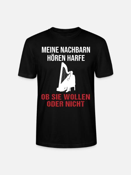 Harfenklang Nachbarn Lauschen Muss - Stanley/Stella Unisex Bio-T-Shirt CRAFTER - Schwarz