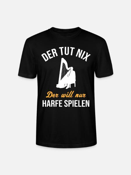 Harmless harp sound inspires musicians - Stanley/Stella CRAFTER Unisex Organic T-Shirt - black