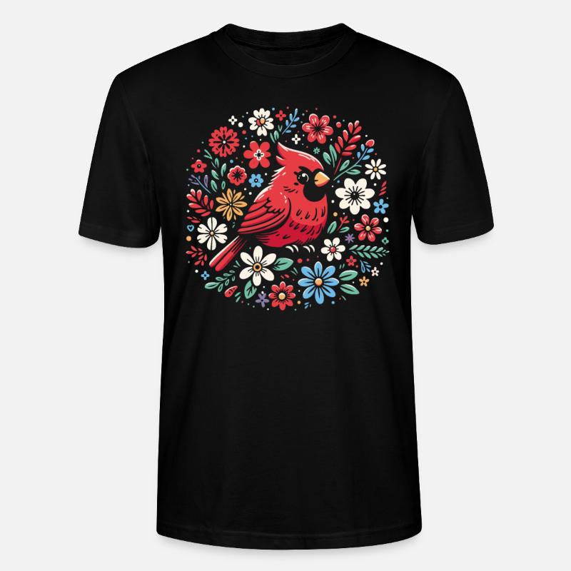 Kardinal Rotkardinal Vogel Roter Kardinal - Stanley/Stella Unisex Bio-T-Shirt CRAFTER - Schwarz