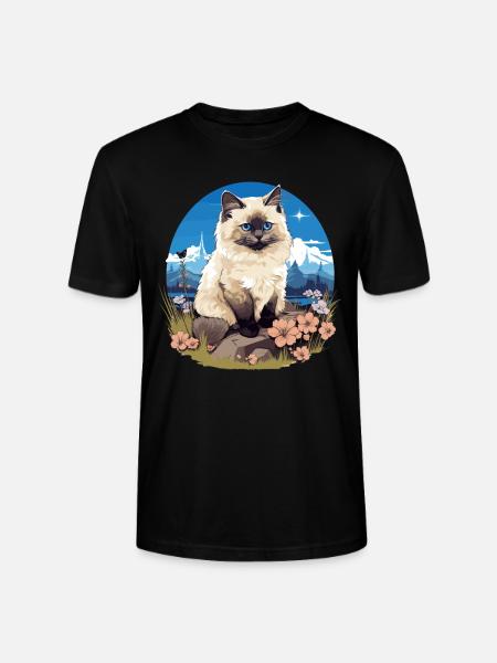 Birman Cat Birma Katze - Stanley/Stella CRAFTER Unisex Organic T-Shirt - black