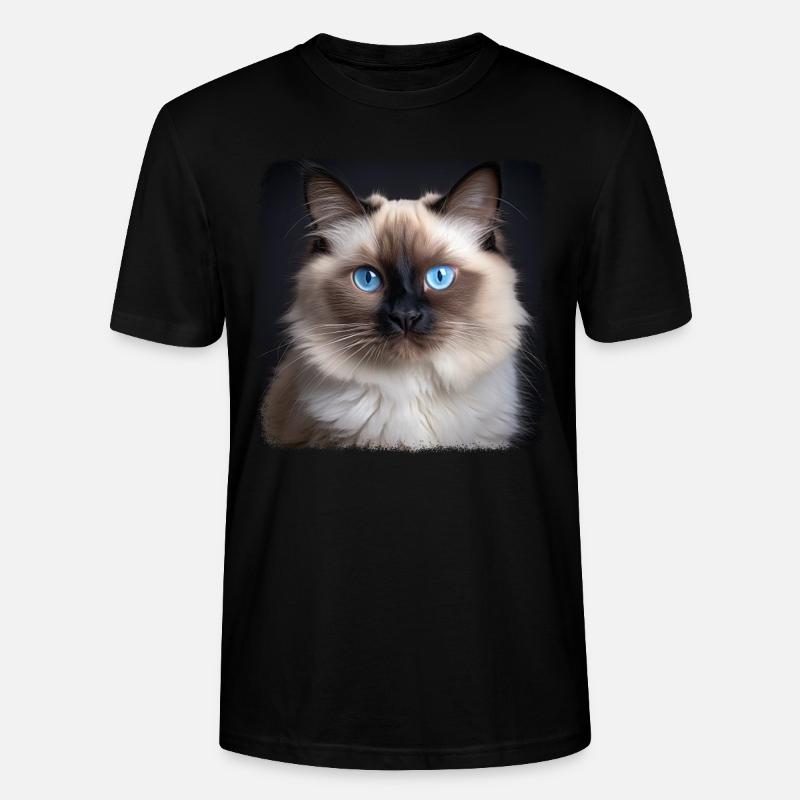 Chat de Birmanie Birma Katze - T-shirt bio CRAFTER Stanley Stella Unisexe - noir
