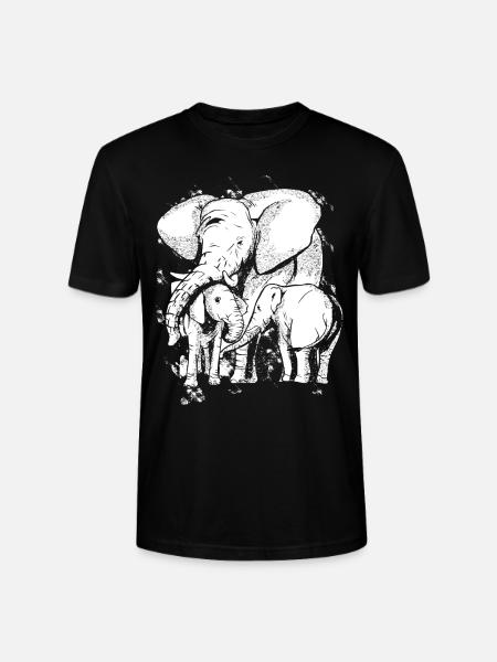 Elefantenfamilie Elefanten Kind Elefant - Stanley/Stella Unisex Bio-T-Shirt CRAFTER - Schwarz