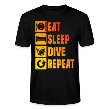 Damen Scuba Diver Free Dive Herren Tauchen - Stanley/Stella Unisex Bio-T-Shirt CRAFTER - Schwarz - Vorne - Alina (178cm) & Michal (187cm)