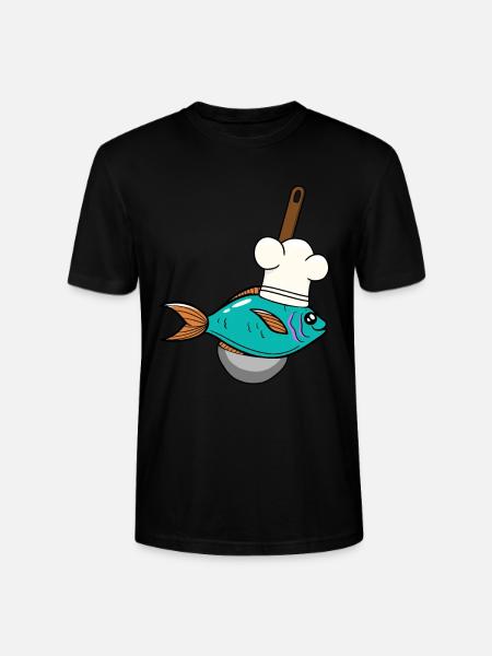 Kala Kala Kokki Kokki Hattu Keittokauha - Stanley/Stella CRAFTER unisex luomu-t-paita - musta
