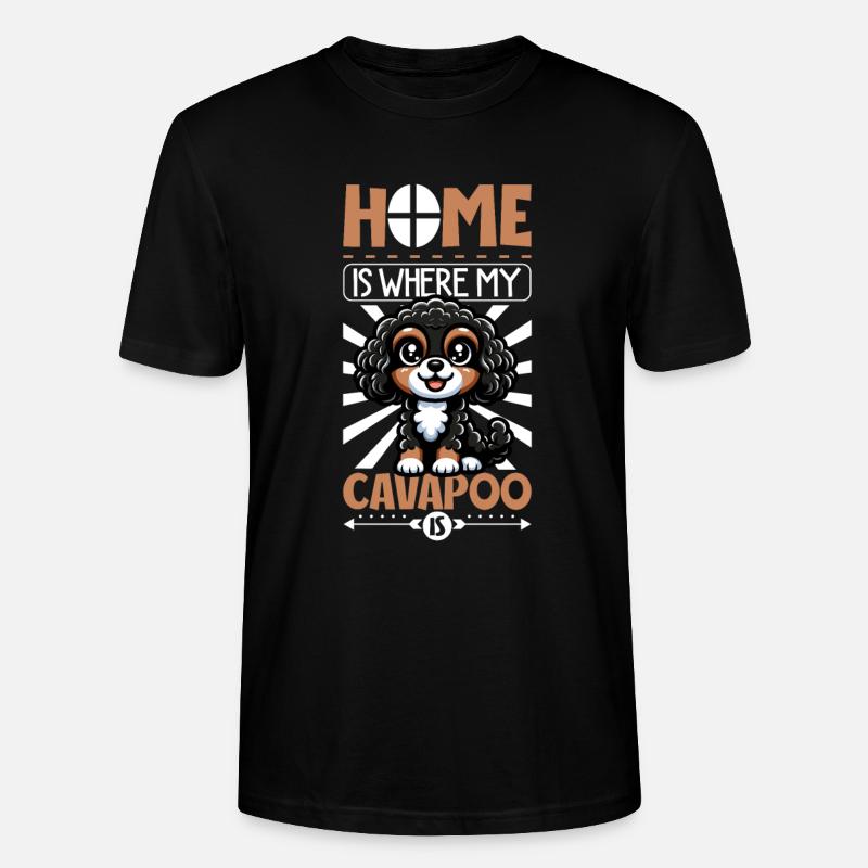 Zuhause - Cavapoo - Stanley/Stella Unisex Bio-T-Shirt CRAFTER - Schwarz