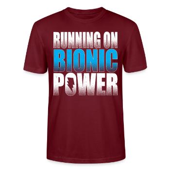 Courir sur Bionic Rehab Custom Parts Bionic Knee - T-shirt bio CRAFTER Stanley Stella Unisexe - bordeaux - Devant - Alina (178cm) & Michal (187cm)