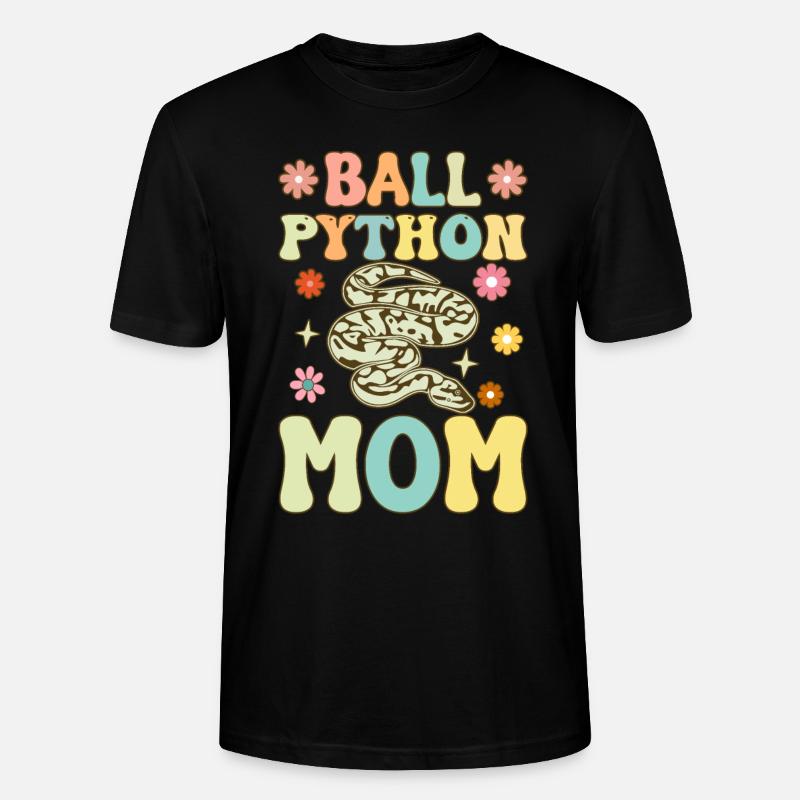 Kugelpython-Mama Groovy Snake Mama - Stanley/Stella Unisex Bio-T-Shirt CRAFTER - Schwarz