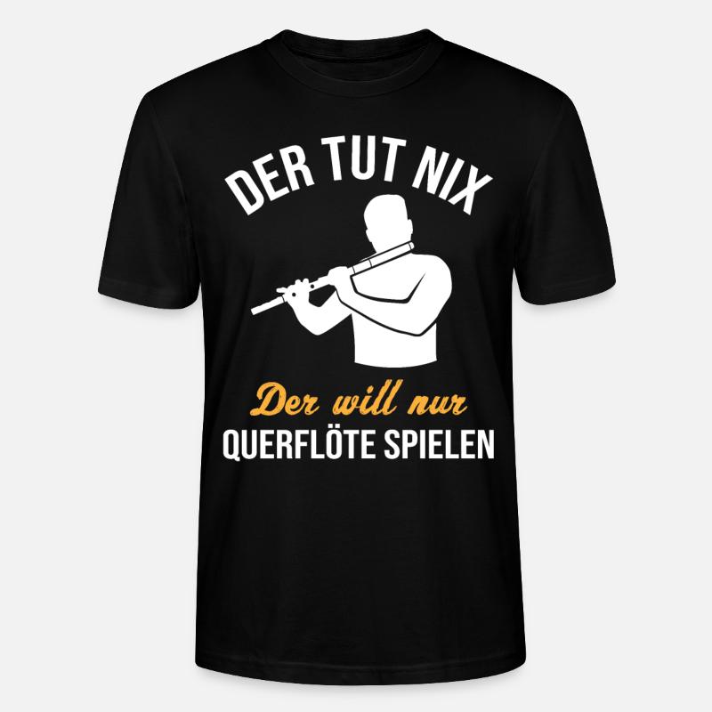 Harmloser Querflötenspieler Witz - Stanley/Stella Unisex Bio-T-Shirt CRAFTER - Schwarz
