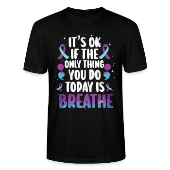 Suicide Prevention Awareness - Stanley/Stella CRAFTER Unisex Organic T-Shirt - black - Front - Alina (178cm) & Michal (187cm)