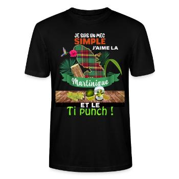 Martinique unter der Sonne der Antillen Ti-Punch - Stanley/Stella Unisex Bio-T-Shirt CRAFTER - Schwarz - Vorne - Alina (178cm) & Michal (187cm)