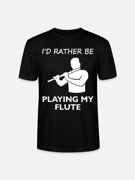 Prefer Playing Flute Musician Saying - Stanley/Stella CRAFTER Unisex Organic T-Shirt - black