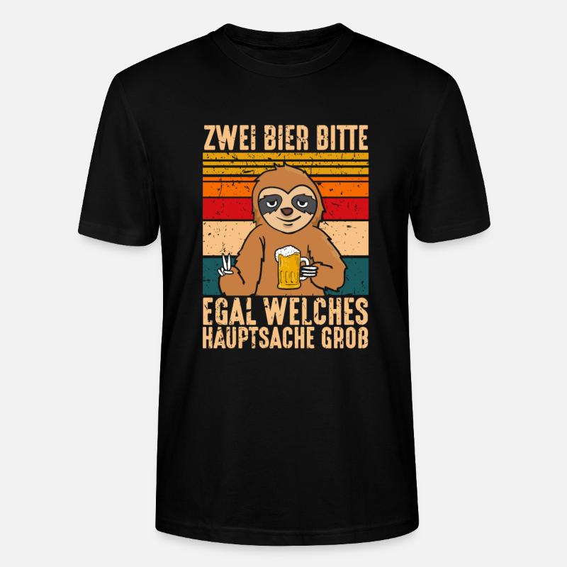 Zwei Bier bitte Hauptsache Groß - Stanley/Stella Unisex Bio-T-Shirt CRAFTER - Schwarz