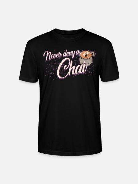 Chai Tea Joke Chai Latte - Stanley/Stella CRAFTER Unisex Organic T-Shirt - black