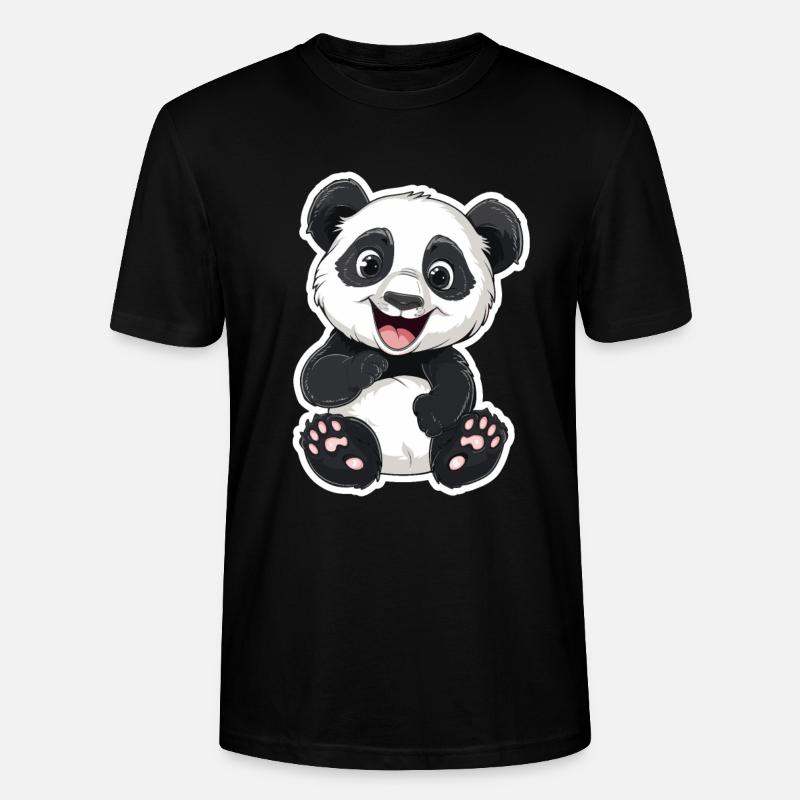 Exubérant Panda Buddy Sticker - T-shirt bio CRAFTER Stanley Stella Unisexe - noir