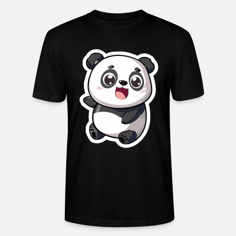 Exubérant Panda Buddy Autocollant - T-shirt bio CRAFTER Stanley Stella Unisexe - noir