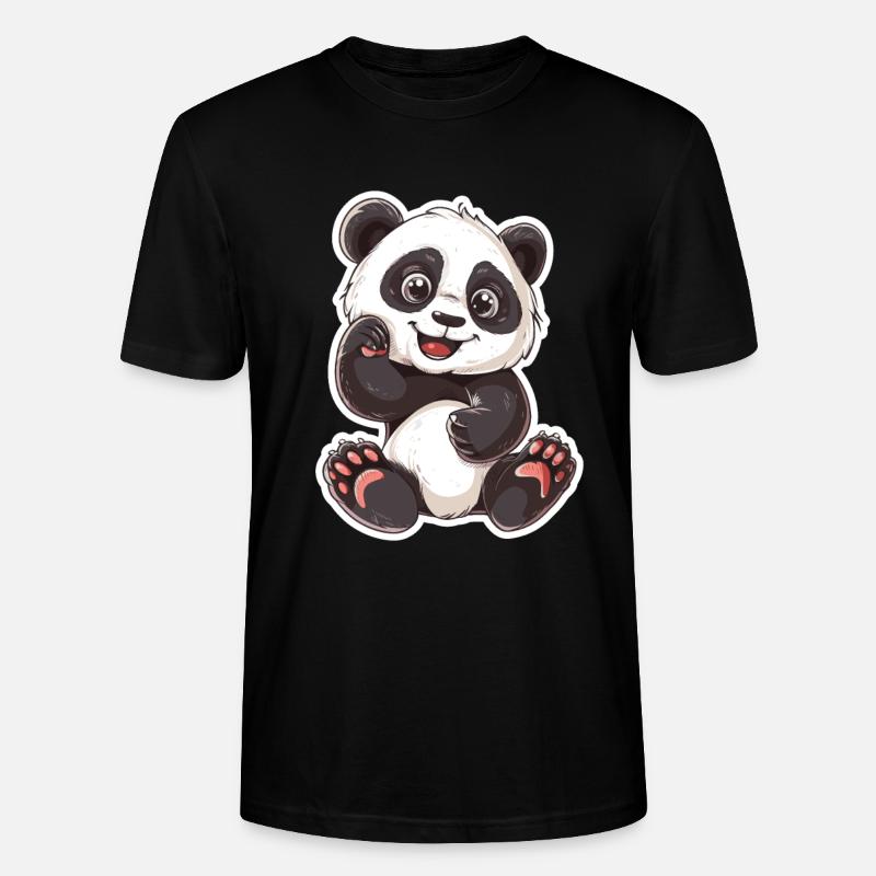 Exubérant Panda Buddy Sticker - T-shirt bio CRAFTER Stanley Stella Unisexe - noir