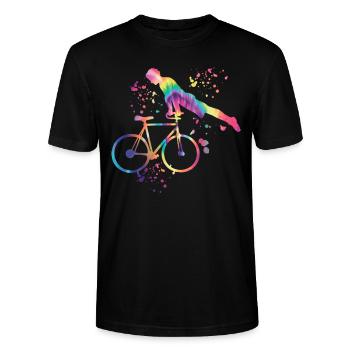 Kunstradfahren Kunstradfahrer - Stanley/Stella Unisex Bio-T-Shirt CRAFTER - Schwarz - Vorne - Alina (178cm) & Michal (187cm)