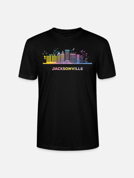 Jacksonvillians Skyline Jacksonville - Stanley/Stella CRAFTER Unisex Organic T-Shirt - black