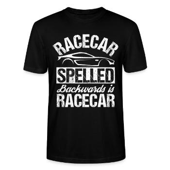 voiture de course orthographié à l’envers est voiture de course tuner voiture l - T-shirt bio CRAFTER Stanley Stella Unisexe - noir - Devant - Alina (178cm) & Michal (187cm)
