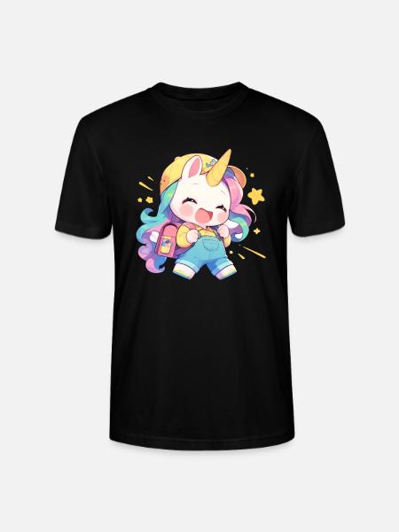 Einhorn Kawaii Japanisch - Stanley/Stella Unisex Bio-T-Shirt CRAFTER - Schwarz