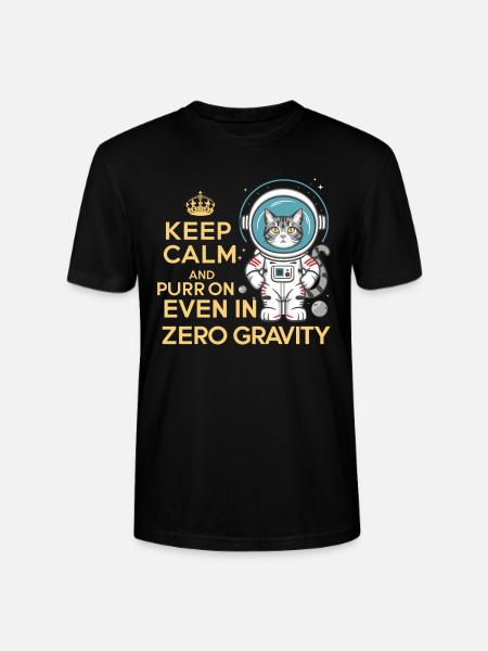 Katze Astronaut Astronomie Äußeres Sonnensystem - Stanley/Stella Unisex Bio-T-Shirt CRAFTER - Schwarz