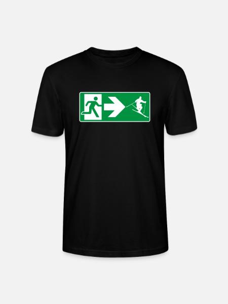 Emergency exit ski skier - Stanley/Stella CRAFTER Unisex Organic T-Shirt - black
